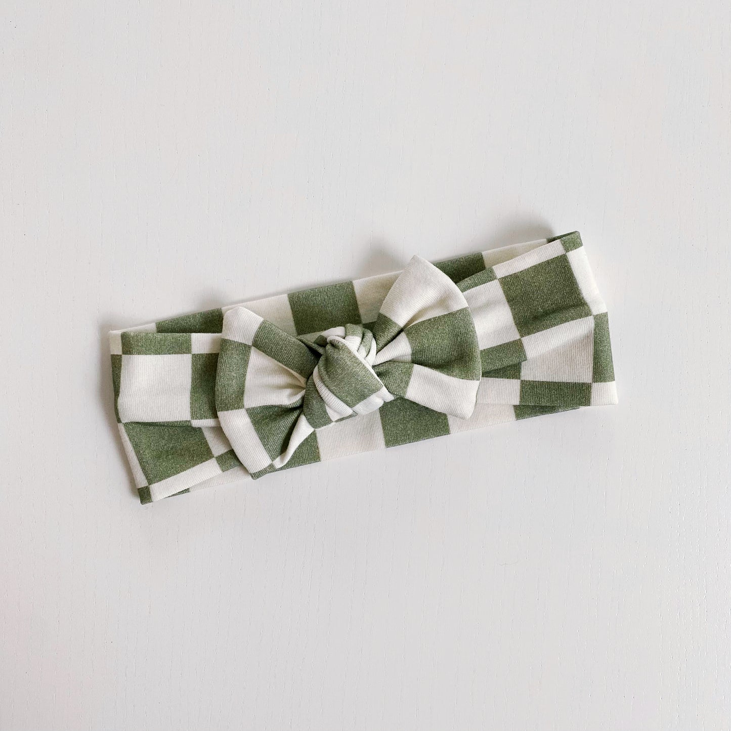 Sage Checkered Headband - 3 size options
