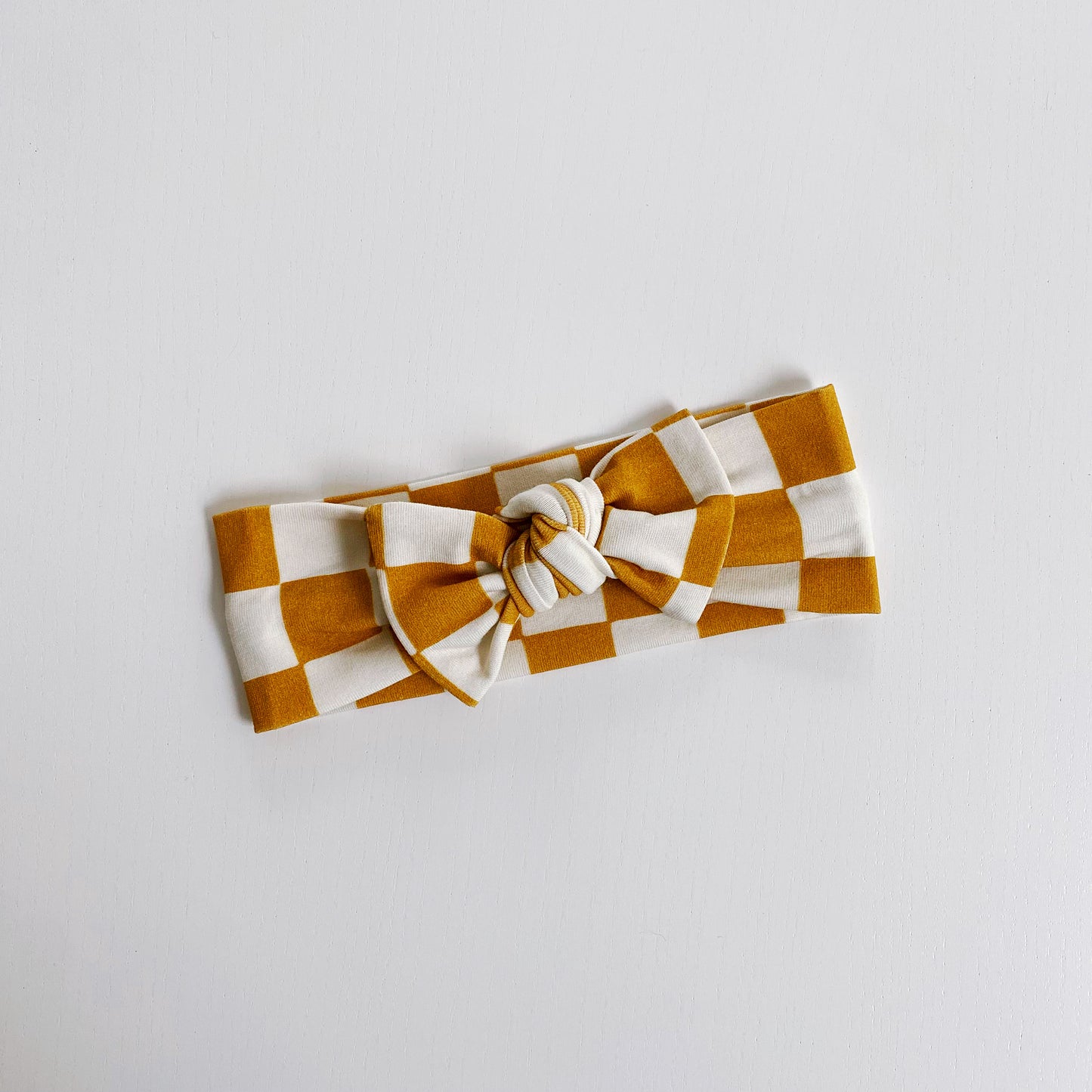 Goldenrod Checkered Headband - 3 size options