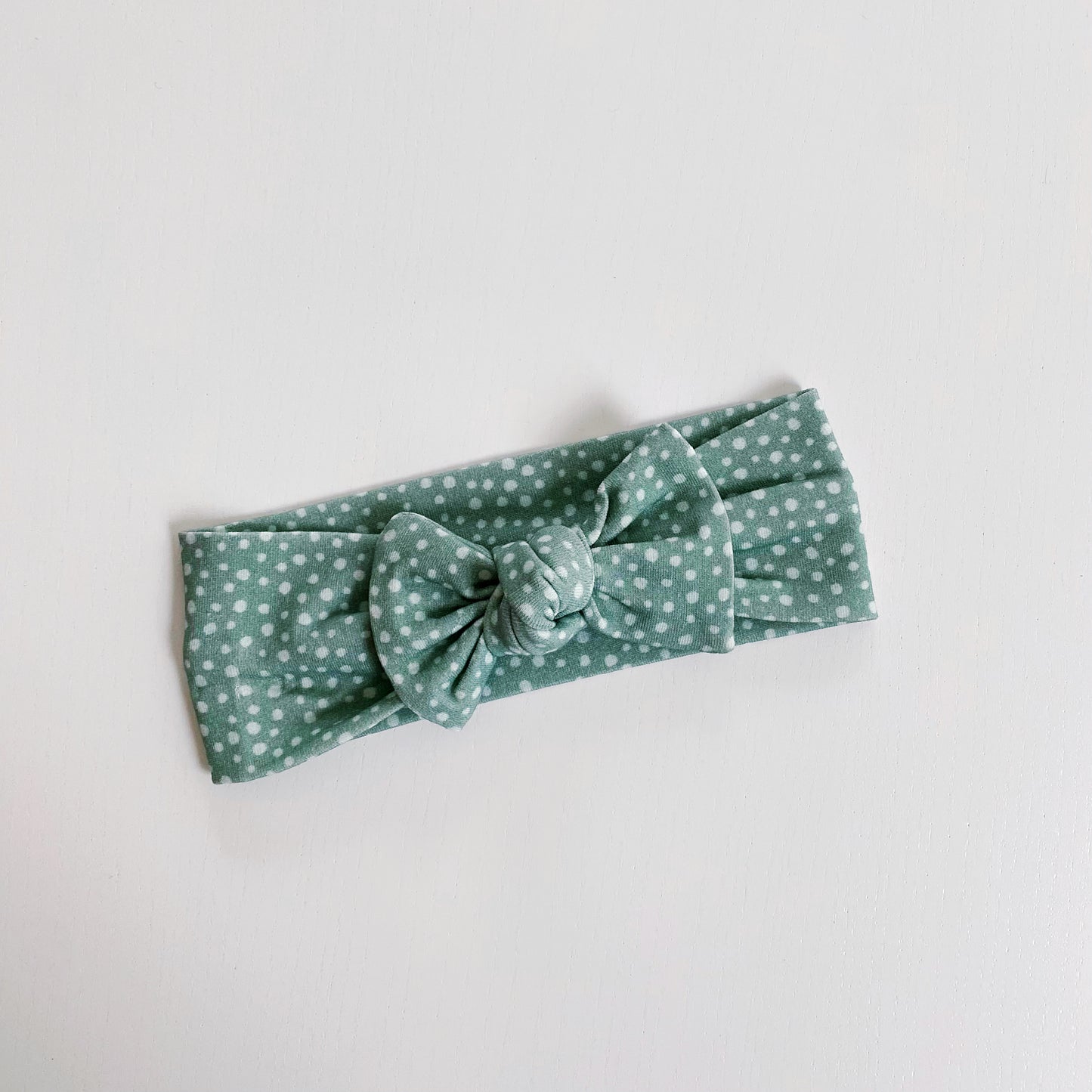 Sea Foam Polka Dot Headband - 3 size options