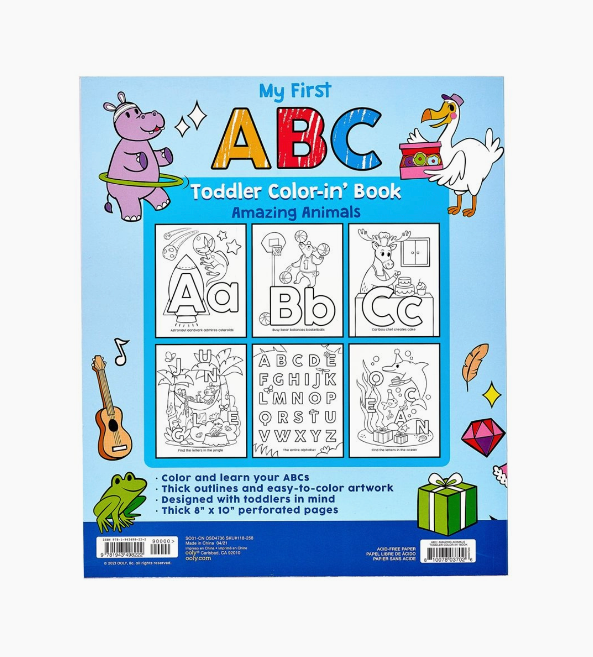 Toddler Coloring Book: ABC Amazing Animals