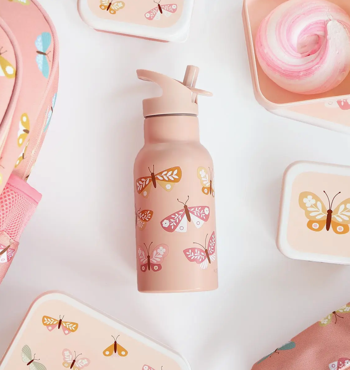 Stainless Steel Water Bottle: Butterflies