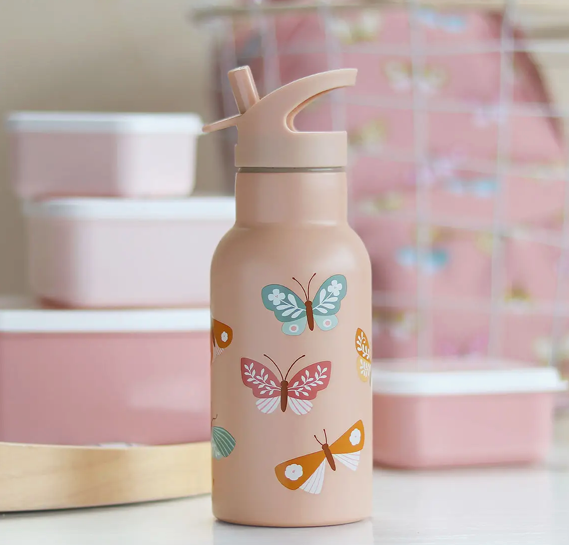 Stainless Steel Water Bottle: Butterflies