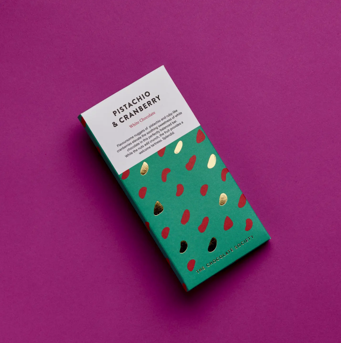 Pistachio + Cranberry Chocolate Bar