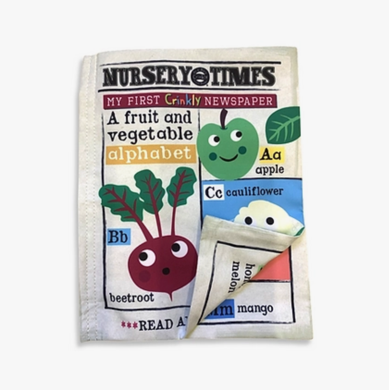Nursery Times Crinkly Newspaper: Fruit and Veg ABC