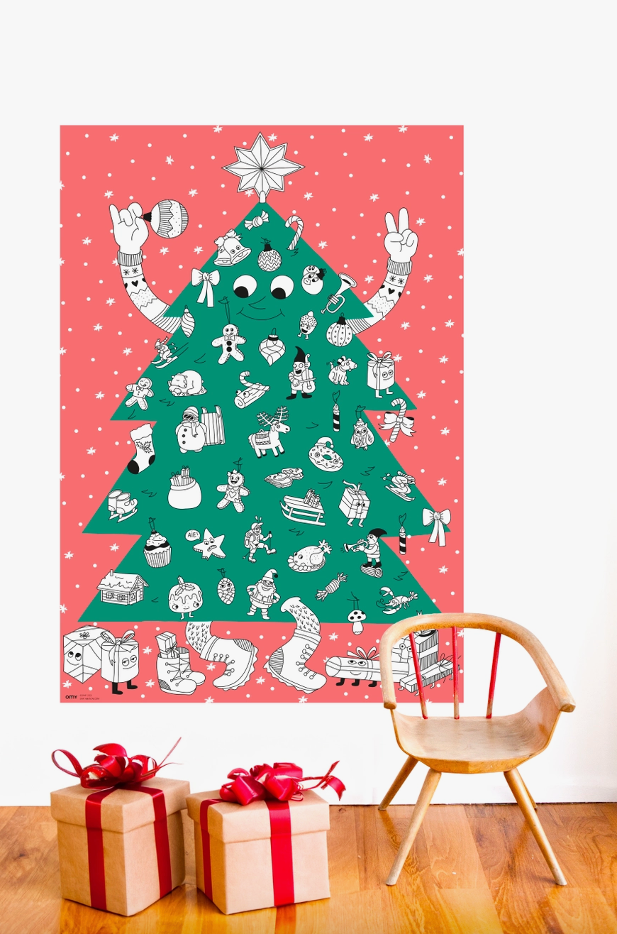 Giant Coloring + Sticker Poster - Giant Tree