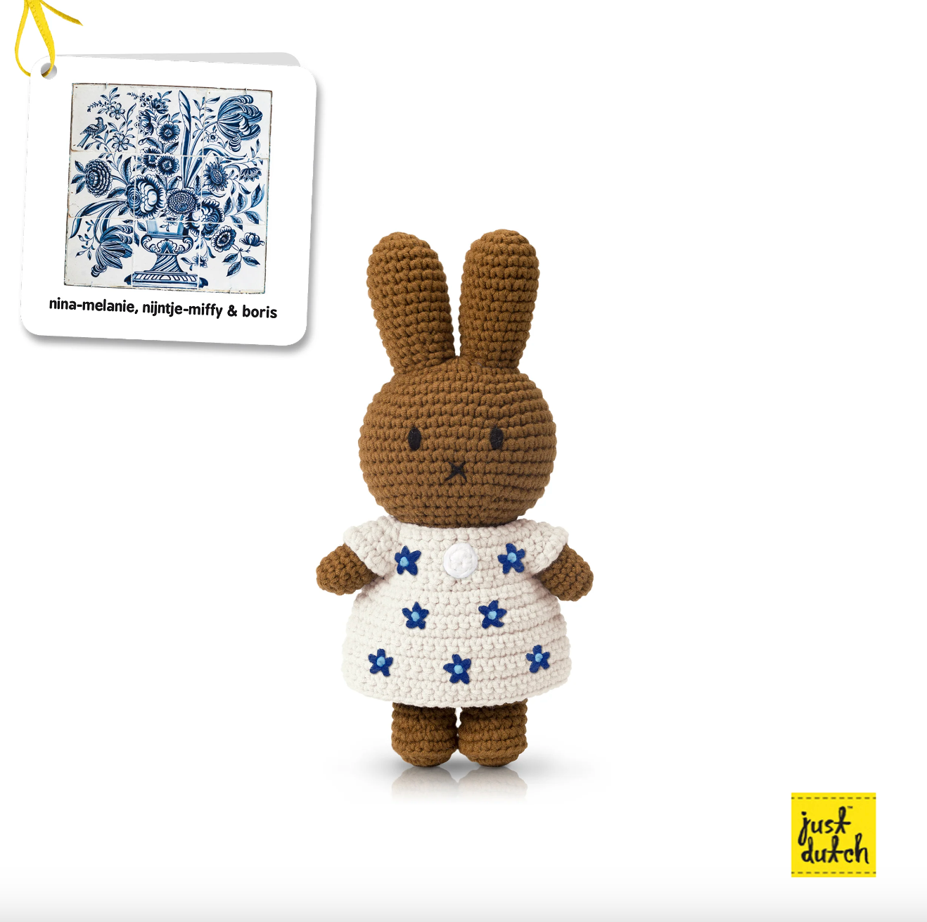 Melanie Bunny Soft Toy - Delft Blue Floral Dress