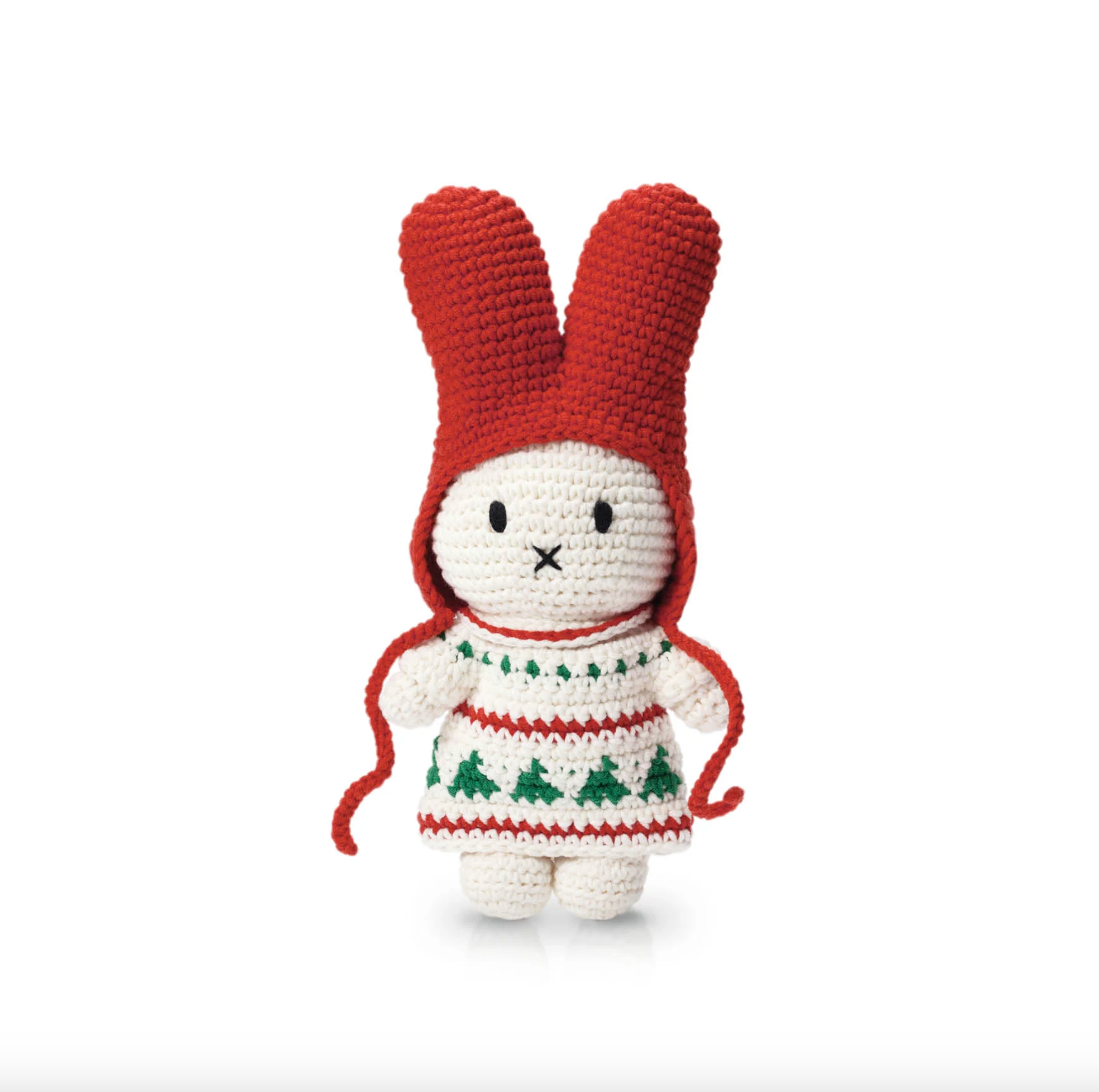 Miffy Bunny Soft Toy - Holiday Dress + Red Hat