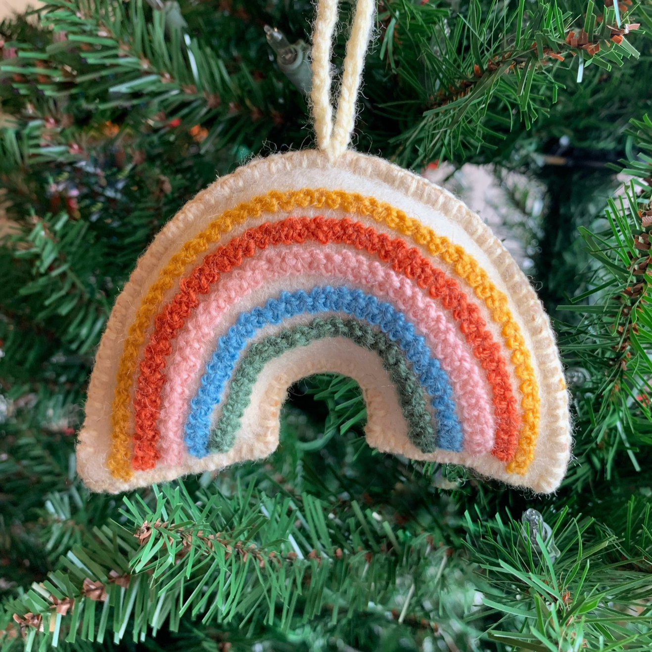 Felt Muted Rainbow Ornament