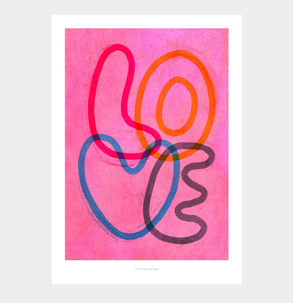 Art Print: Love Typography (5.8" x 8.3")