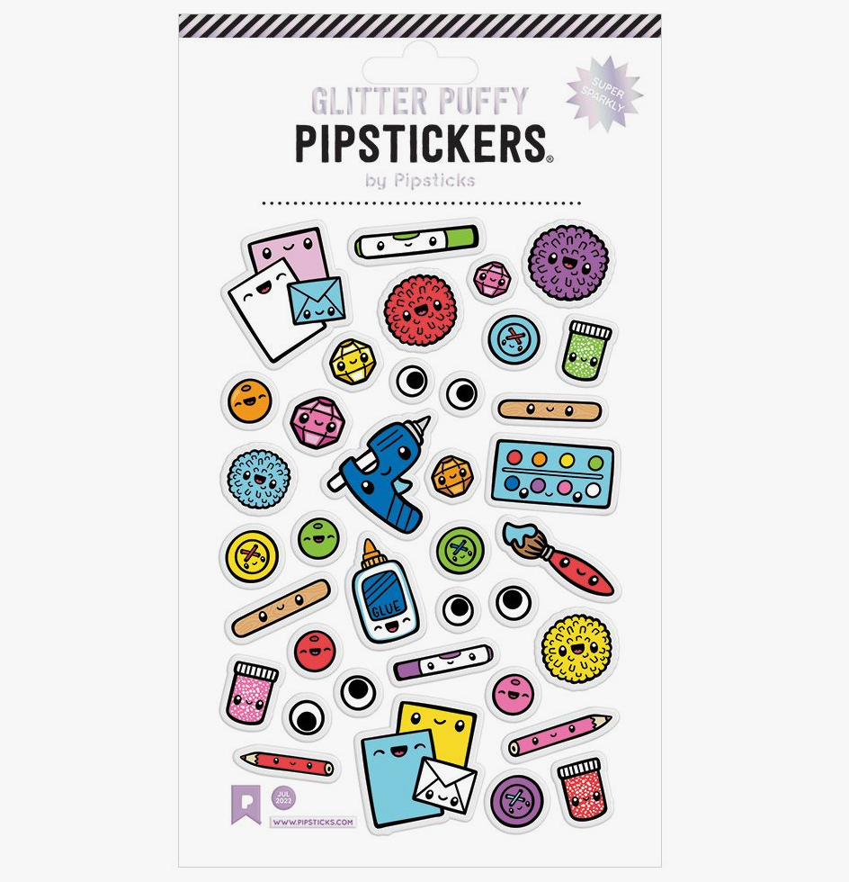 Glitter Puffy Crafting Buddies Sticker Sheet