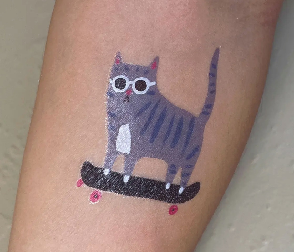Temporary Tattoos: Skater Cat