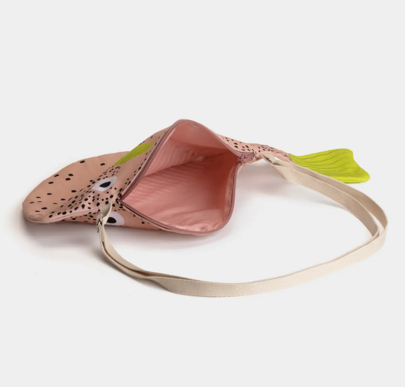 Large Pink Pufferfish Cross Body Bag