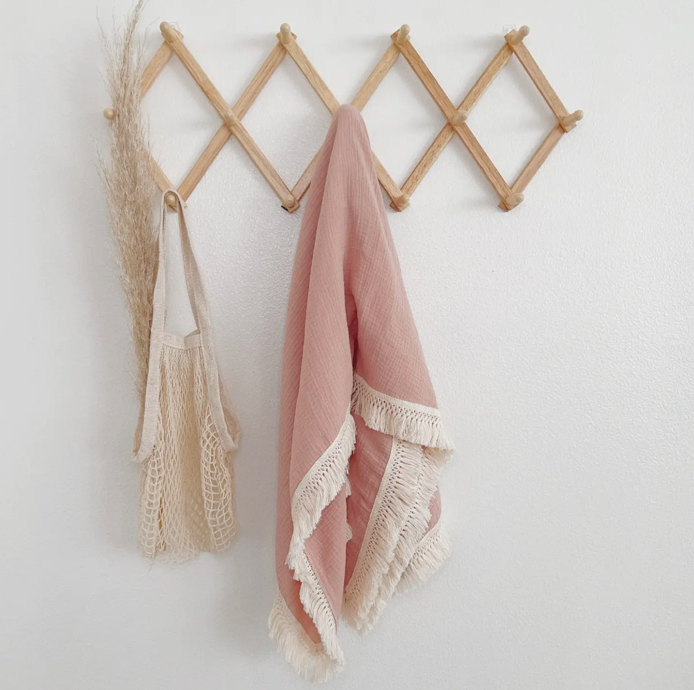 Blush Fringe Baby Blanket