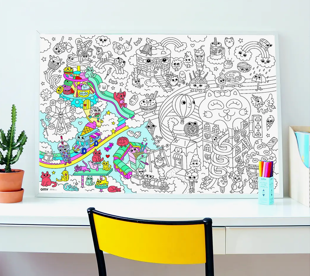 Giant Coloring Poster - Kawaii