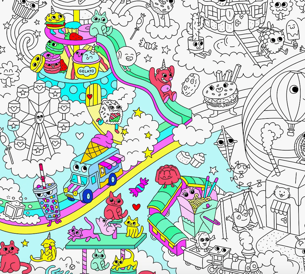 Giant Coloring Poster - Kawaii
