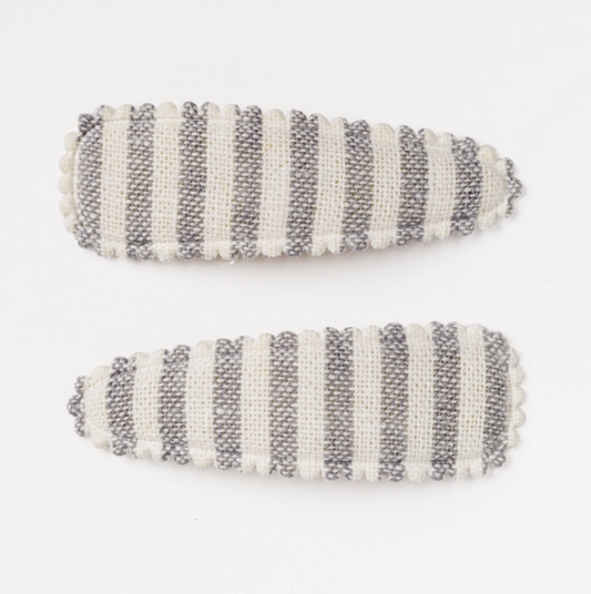 Linen Gray Hair Clip - Set of 2