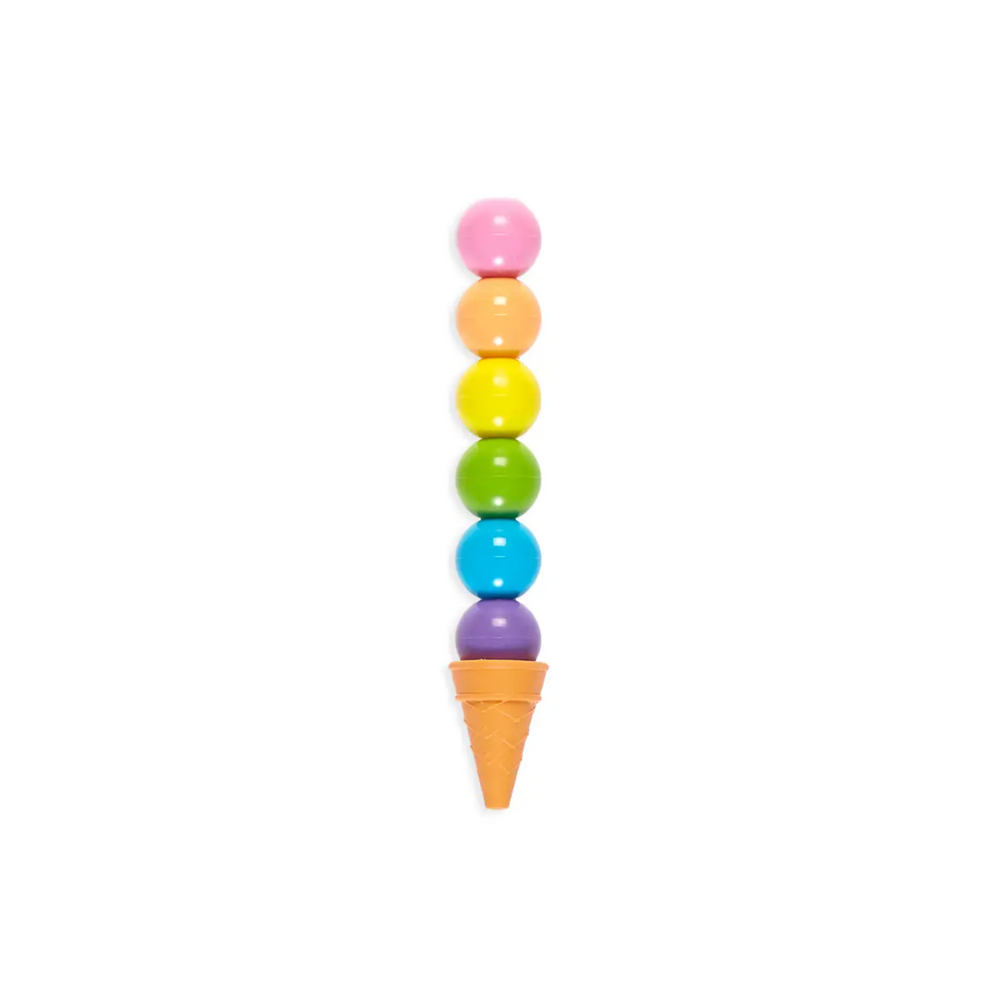 Rainbow Ice Cream Scoops Stacking Erasable Crayons + Scented Eraser