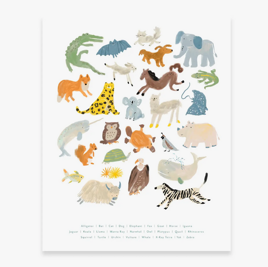 Art Print: Animal Alphabet (8" x 10")