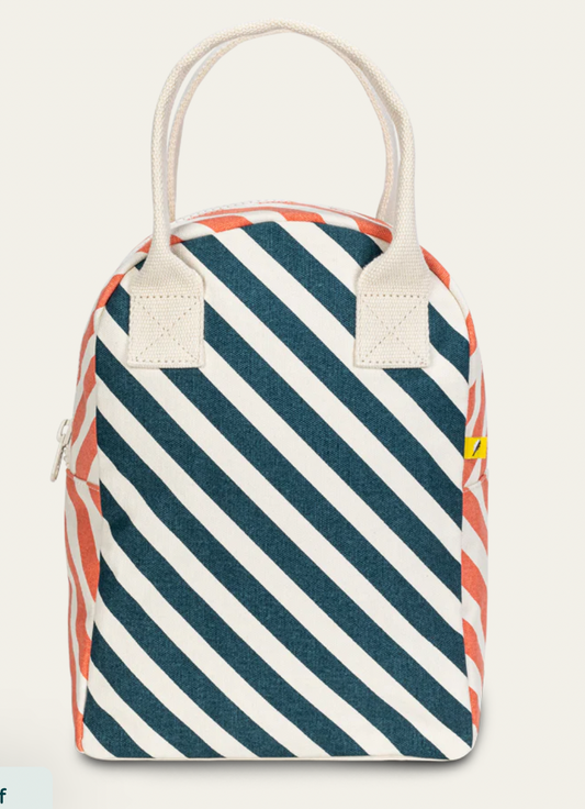 Stripe Teal Lunch Bag