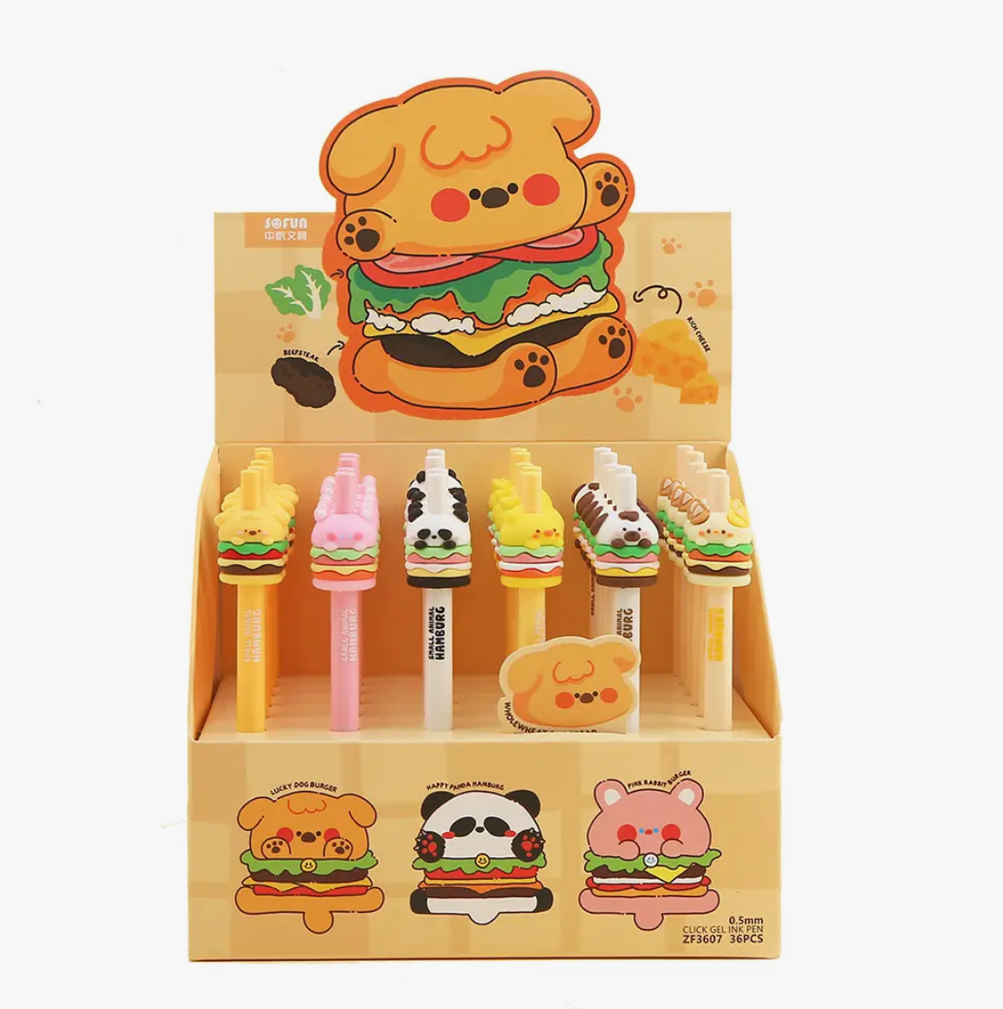 Animal Burger Gel Pen - 6 designs