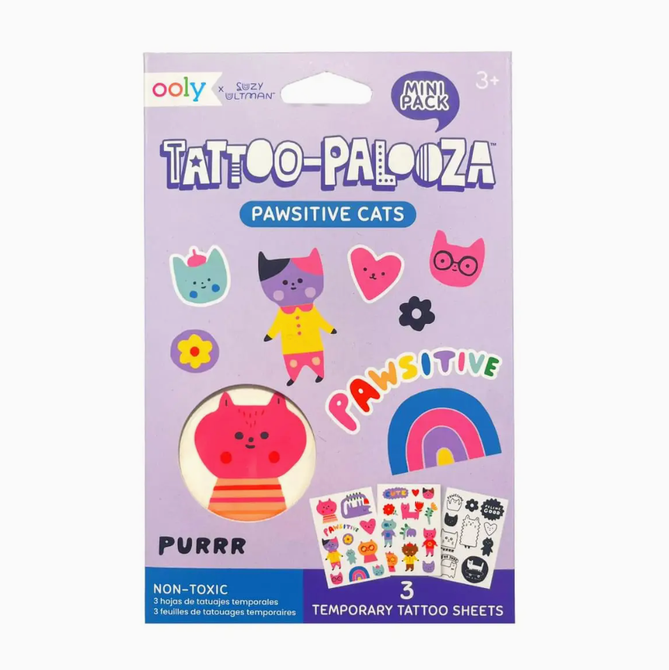 Tattoo-Palooza Temporary Tattoos: Pawsitive Cats