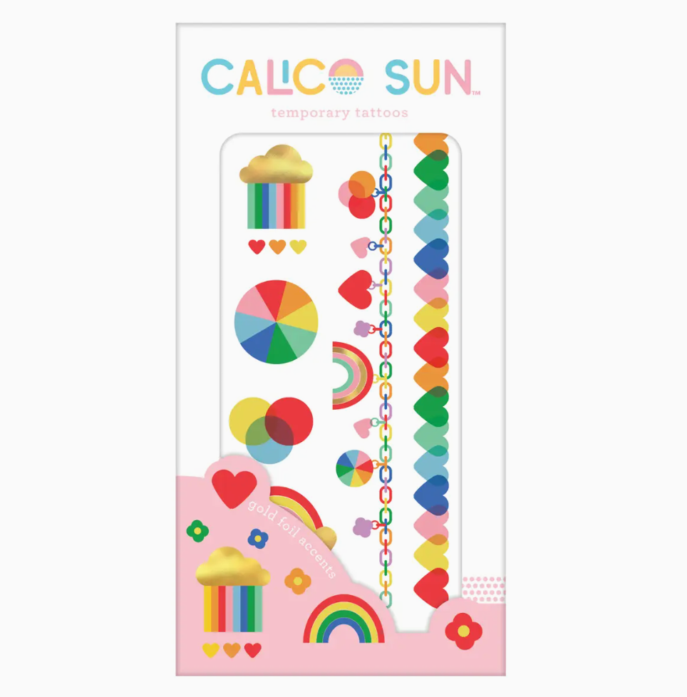 Calico Sun Temporary Tattoos: Rainbow