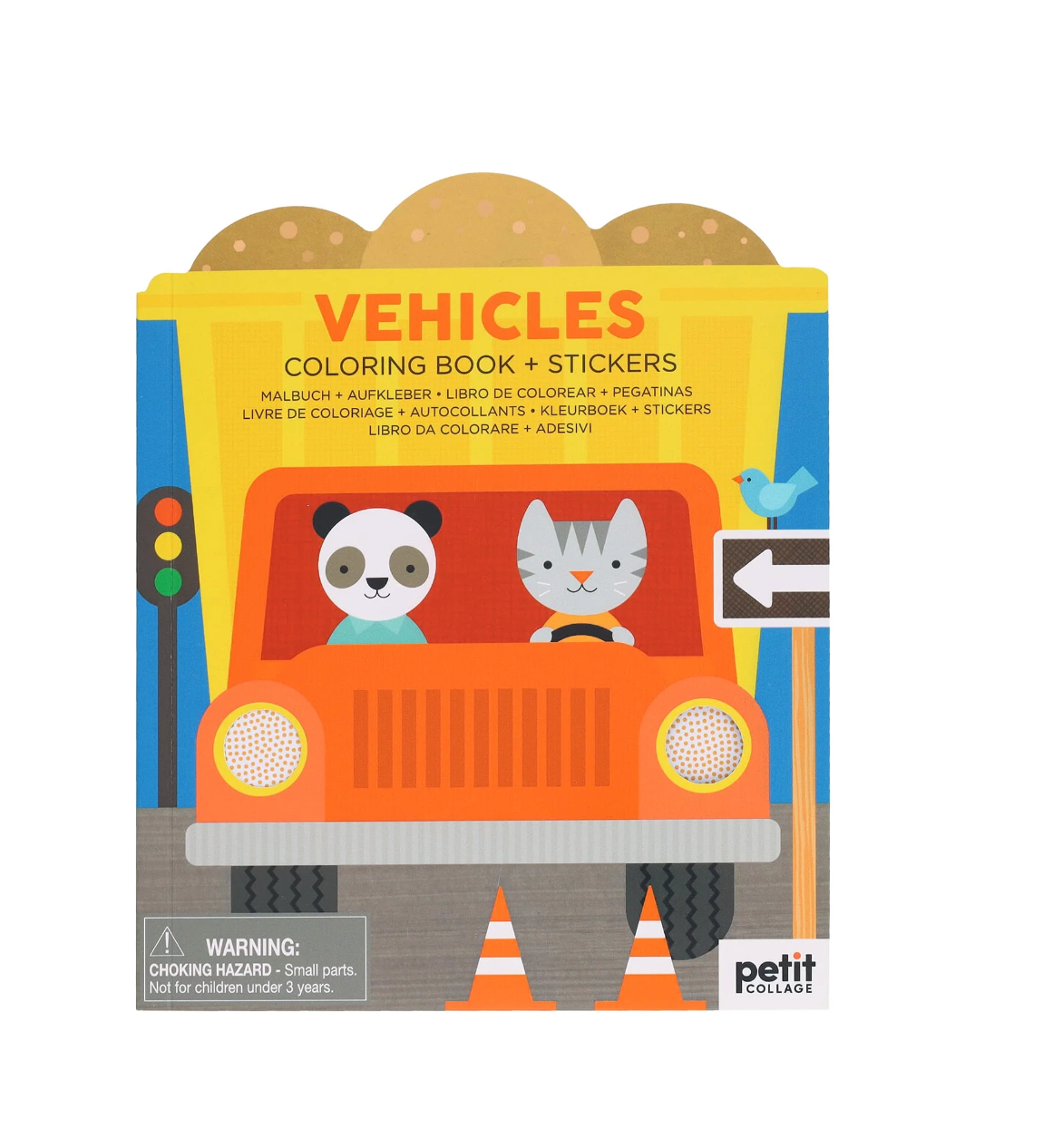 Vehicles Coloring Book + Stickers