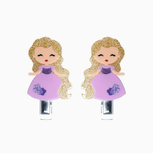 Cute Doll Purple Dress Clip Duo