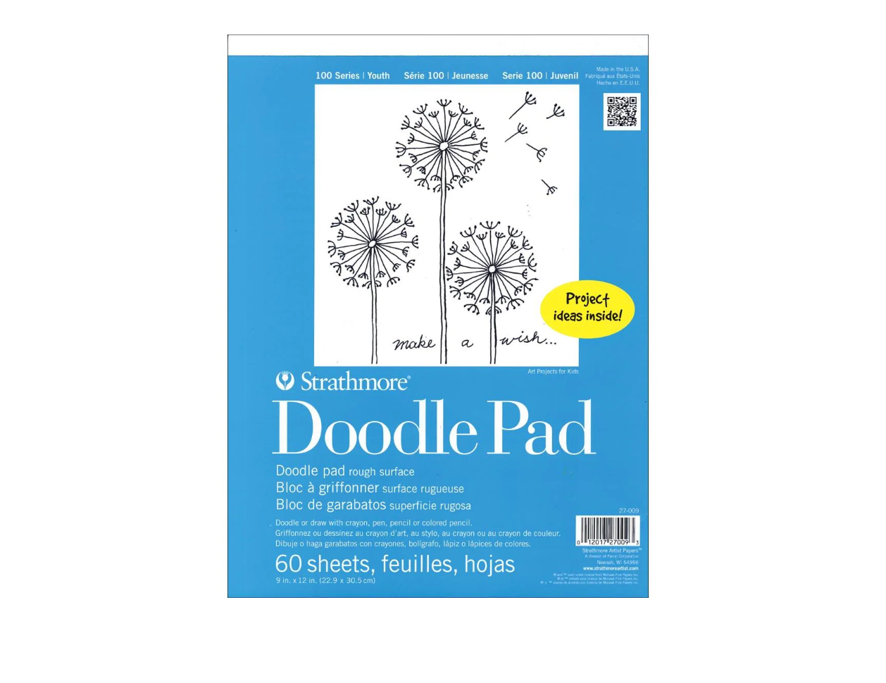 Doodle Sketch Paper Pad: 9 x 12 - 60 sheets