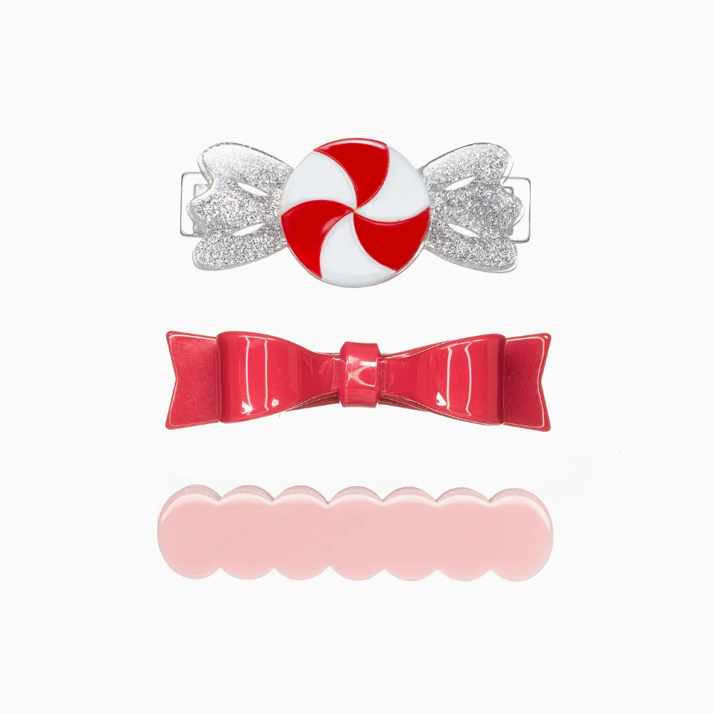 Red and White Candy Clip Trio