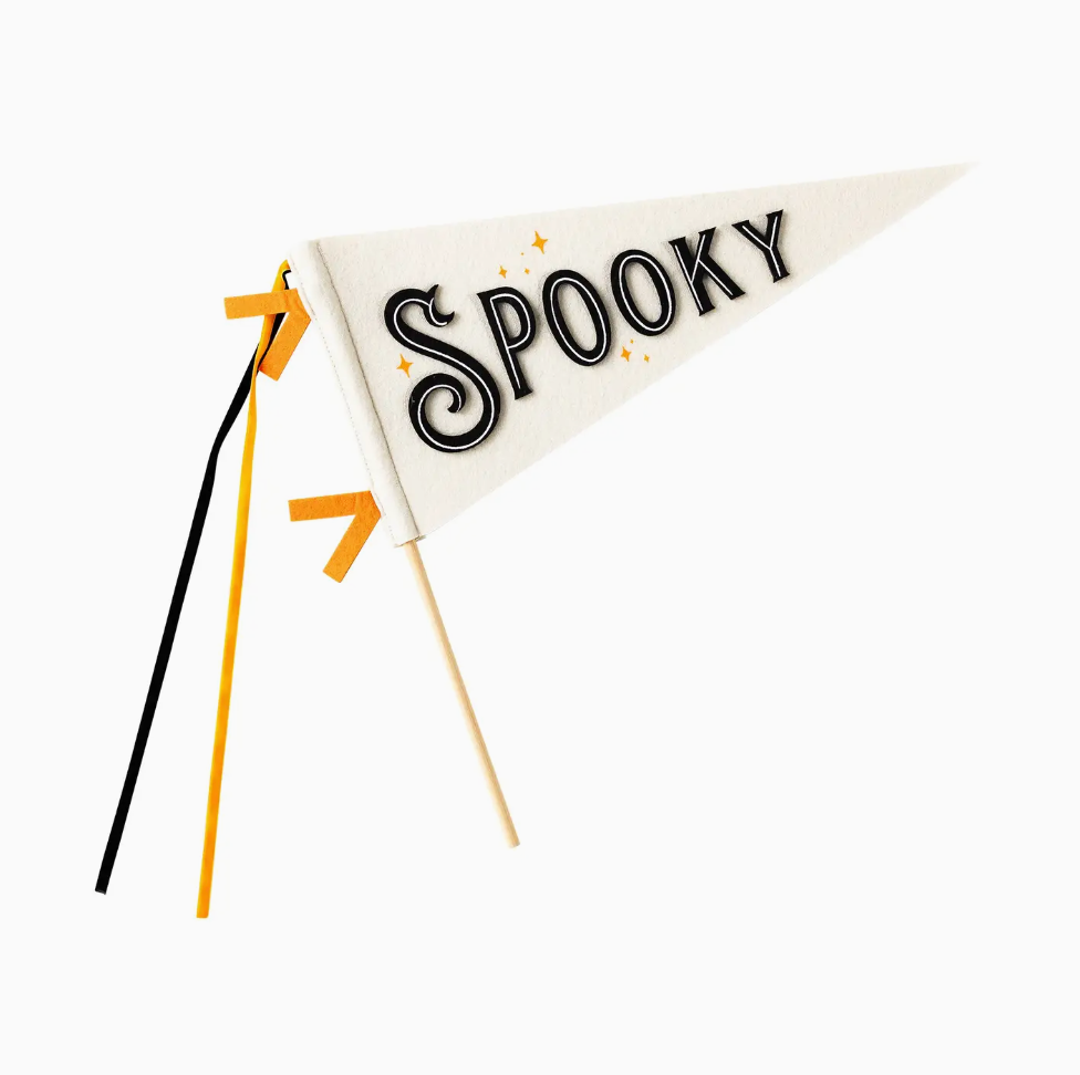 Spooky Felt Pennant - Black