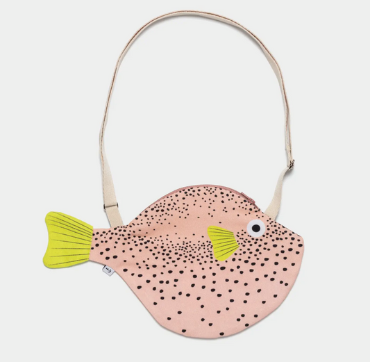 Small Pink Pufferfish Cross Body Bag
