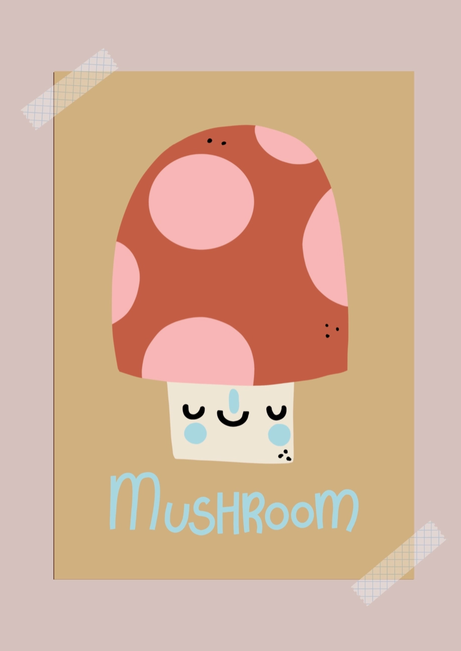 Art Print: Mushroom Illustration (16.5″ x 11.7″)