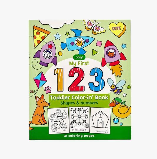 Toddler Coloring Book: 123 Shapes + Numbers