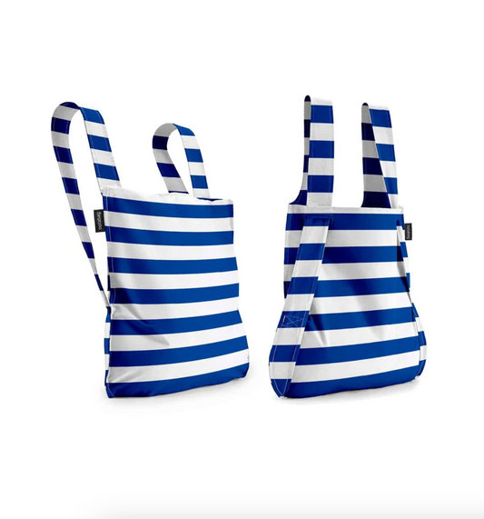 Tote + Backpack: Blue Stripes