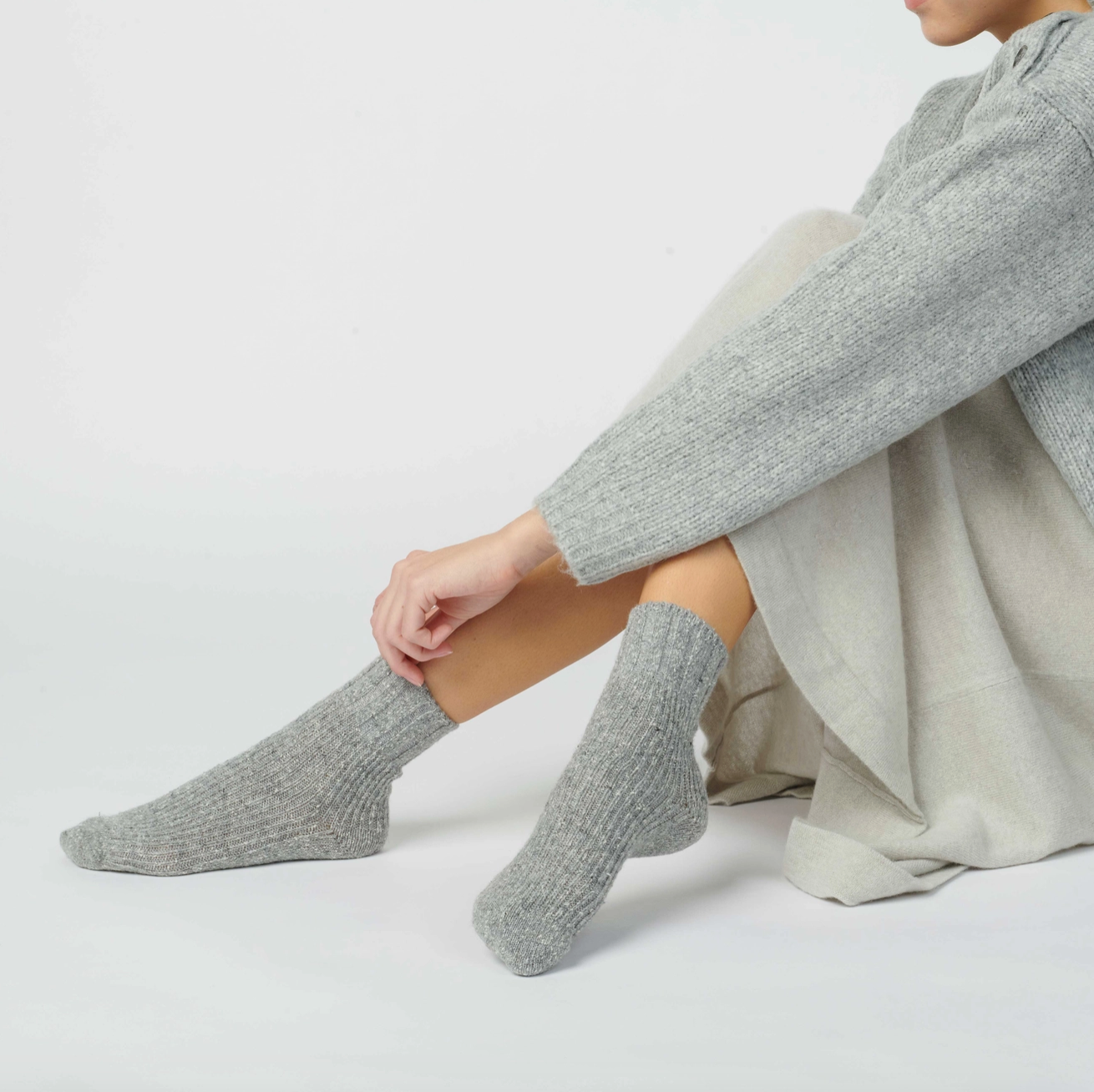 Light Grey Thick Wool Socks