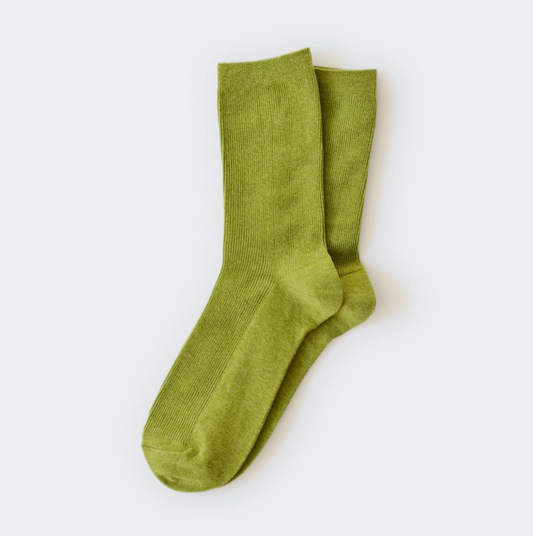 Moss Green Wool Socks