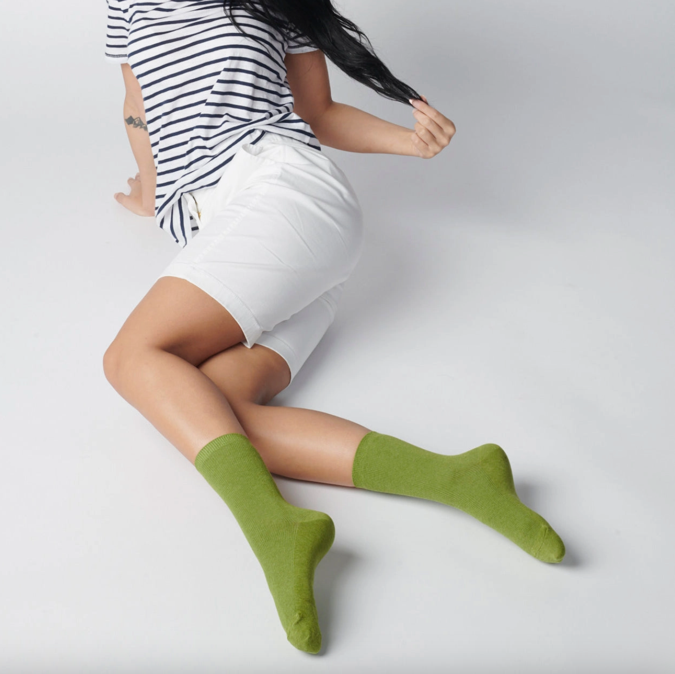 Moss Green Wool Socks