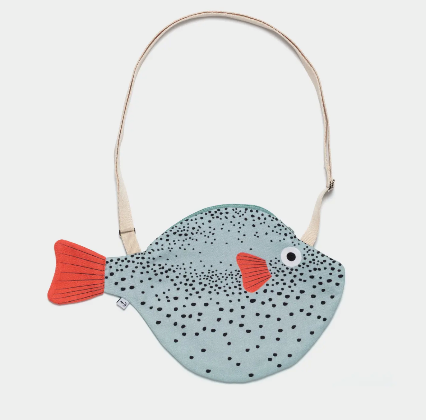 Small Aqua Pufferfish Cross Body Bag